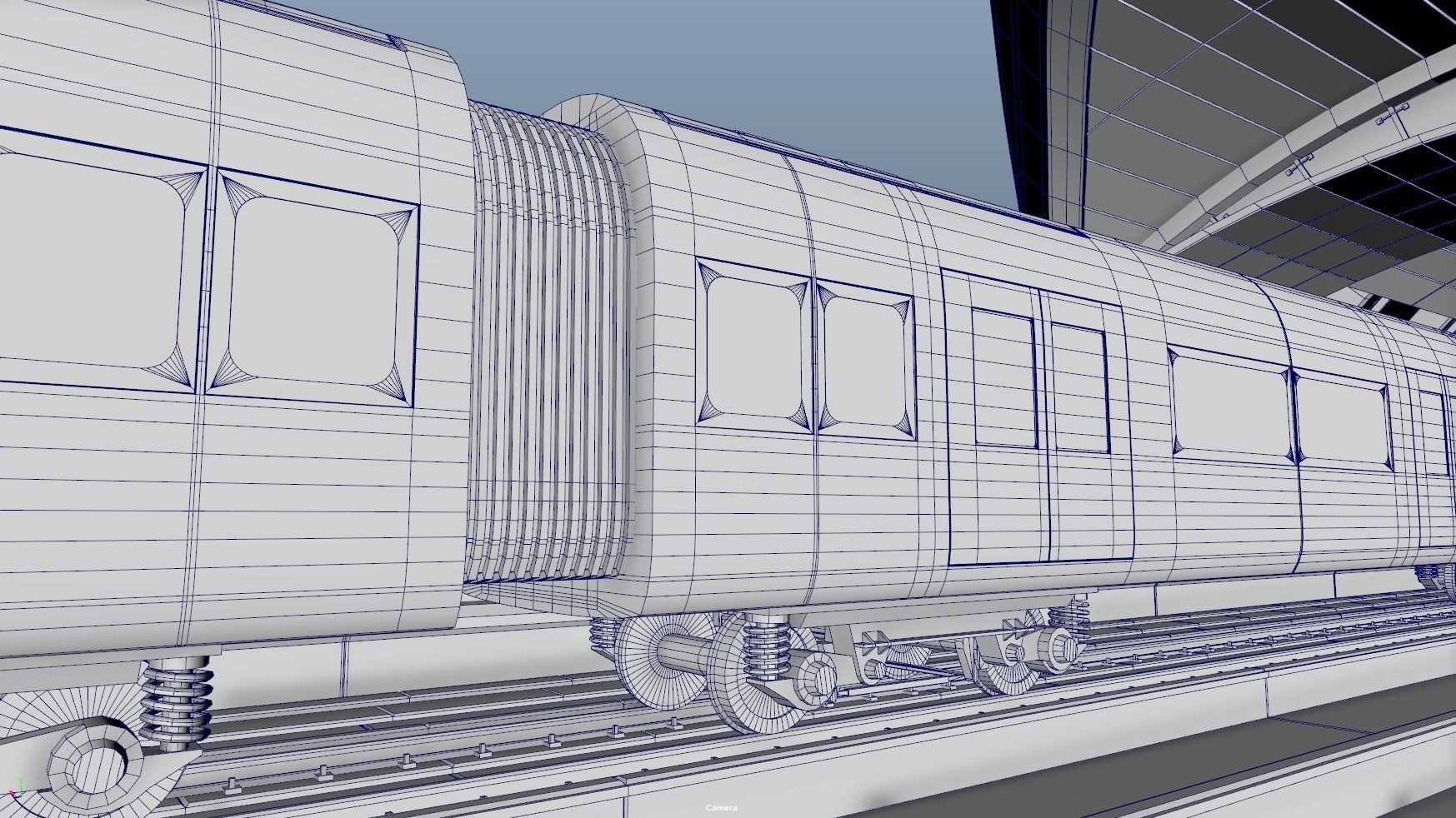 dubai metro stations with train 3D model_31