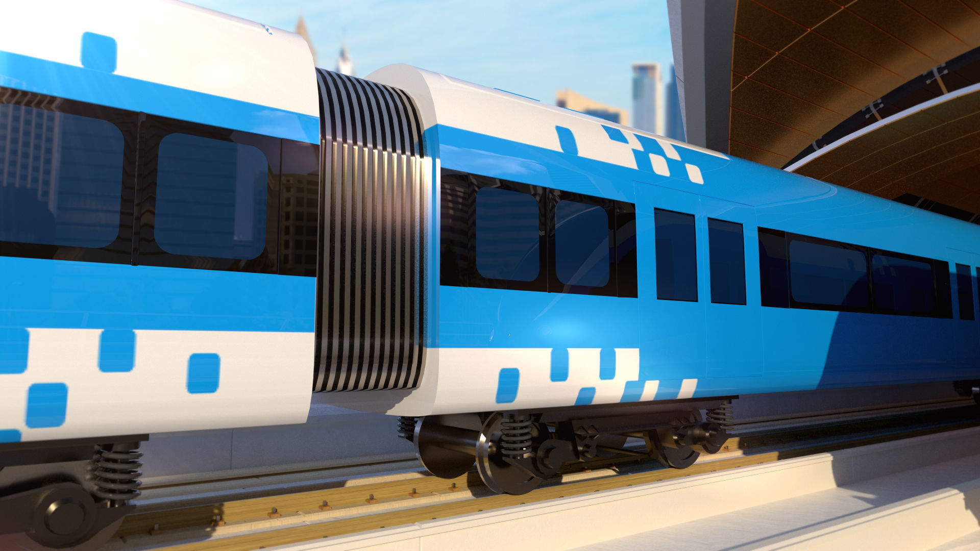 dubai metro stations with train 3D model_30