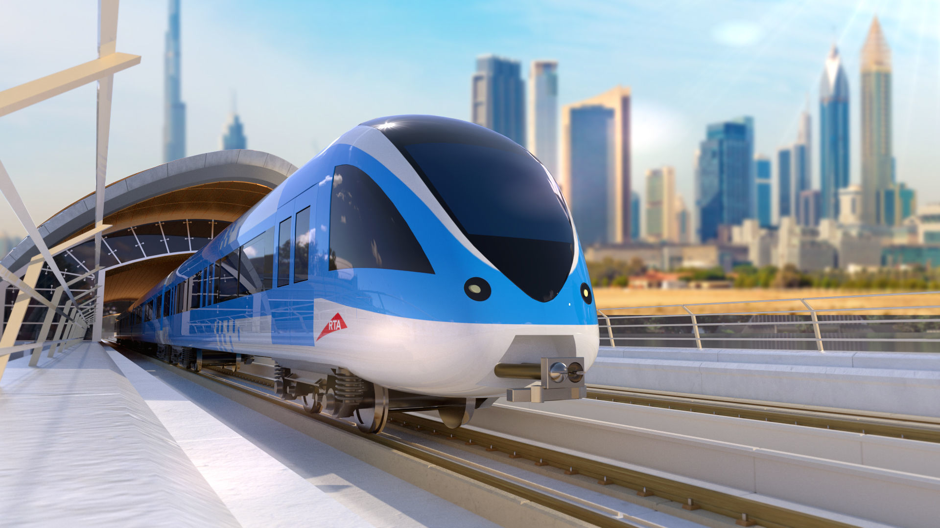 dubai metro stations with train 3D model_24