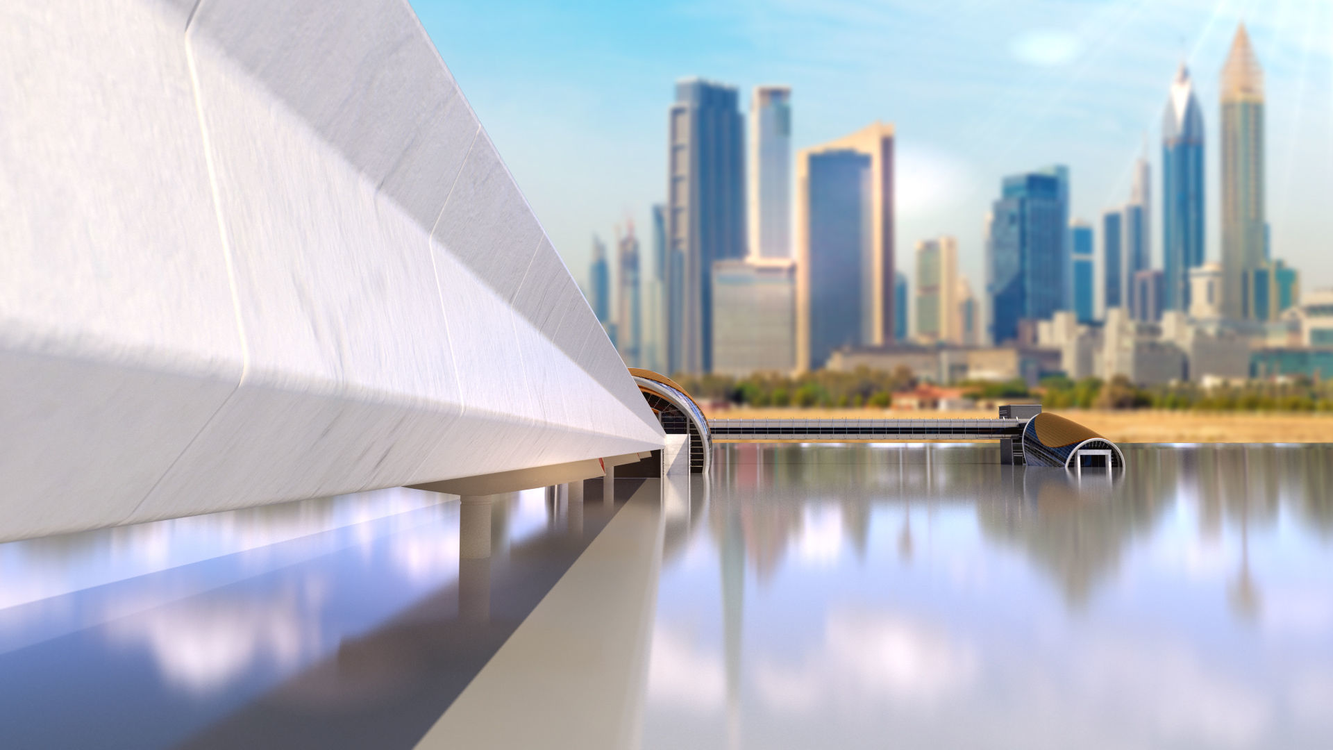 dubai metro stations with train 3D model_9