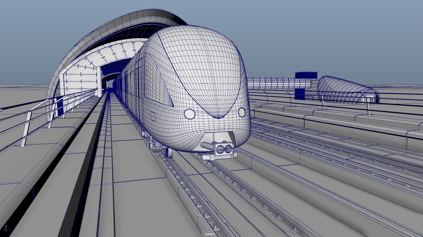 dubai metro stations with train 3D model_33