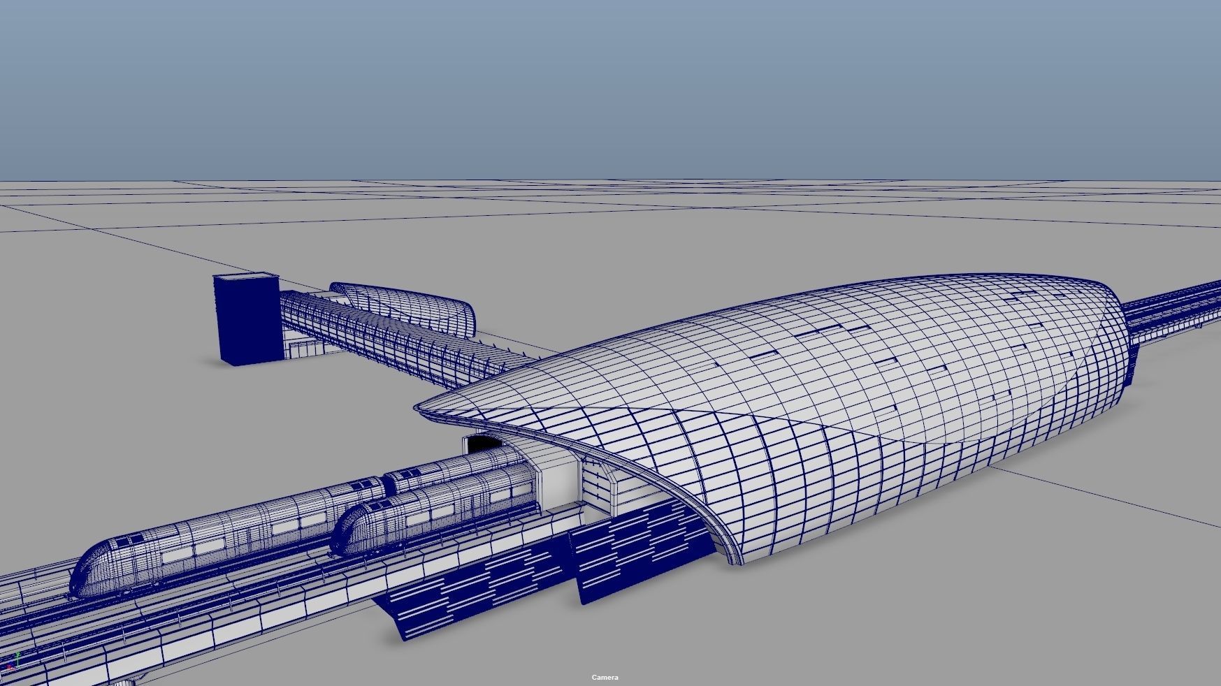 dubai metro stations with train 3D model_17
