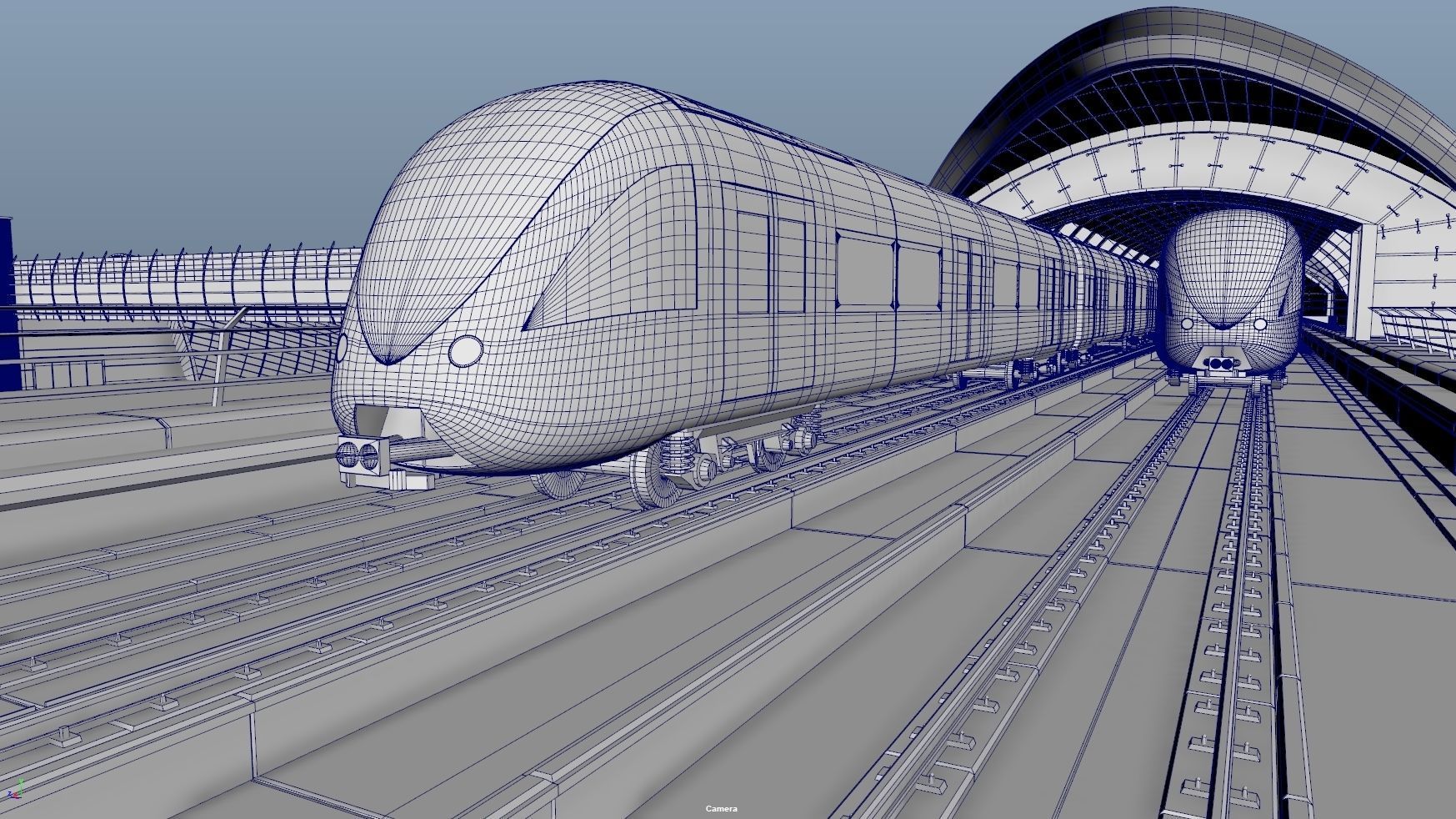 dubai metro stations with train 3D model_23