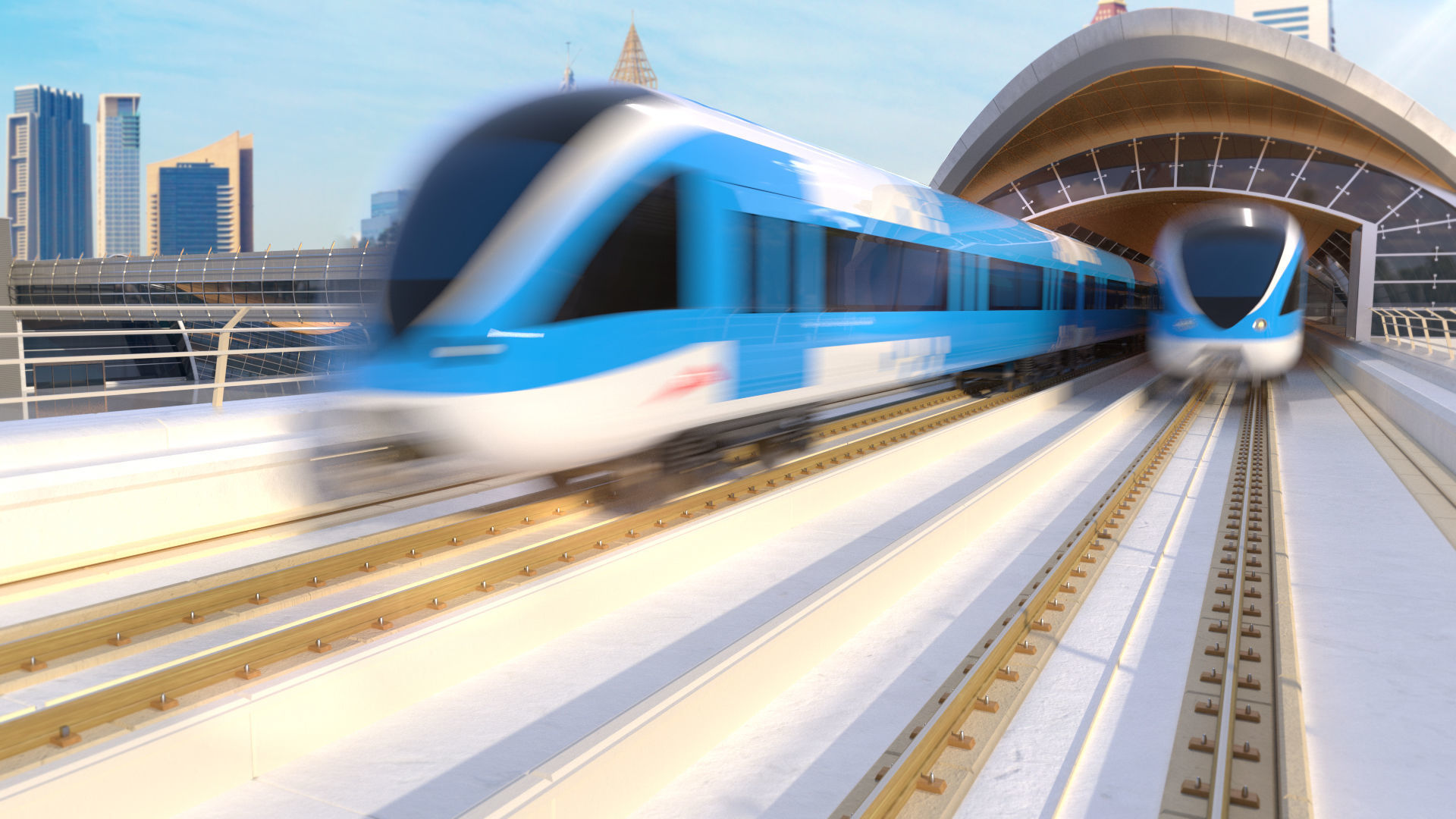 dubai metro stations with train 3D model_21