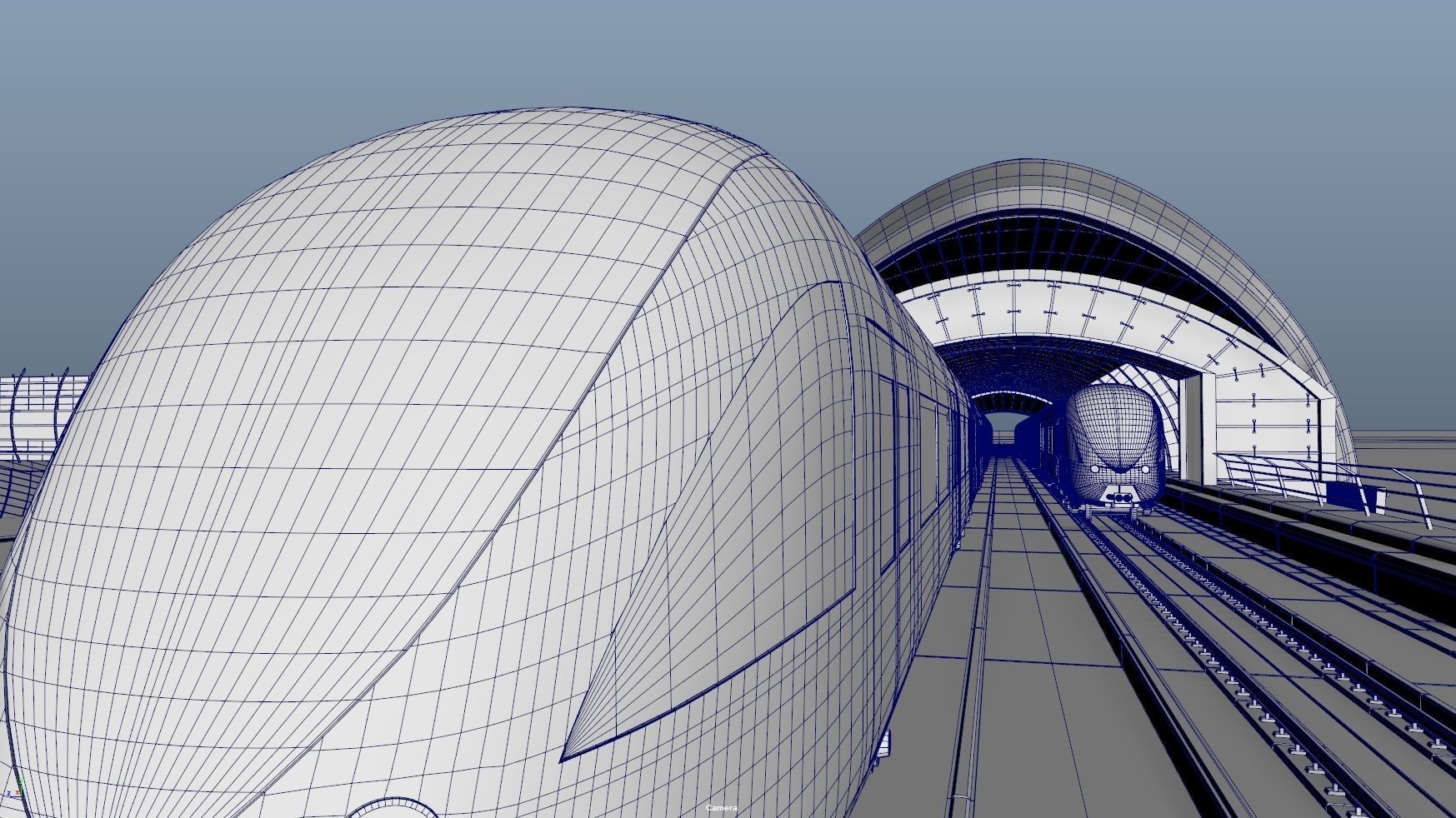 dubai metro stations with train 3D model_27
