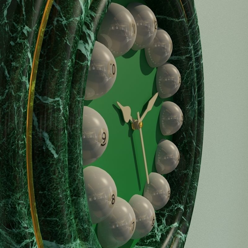 Wall clock billiard 3D model_2