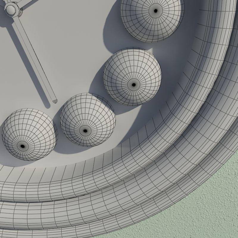 Wall clock billiard 3D model_7