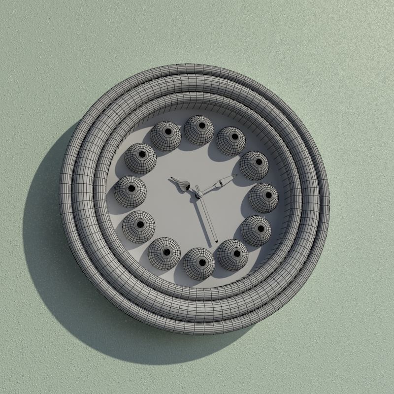 Wall clock billiard 3D model_4