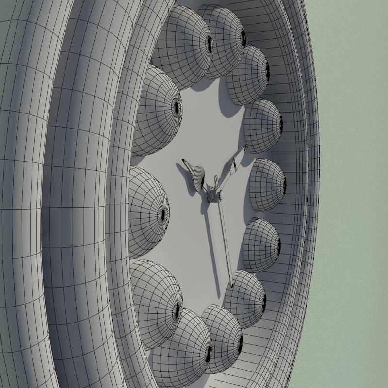 Wall clock billiard 3D model_6