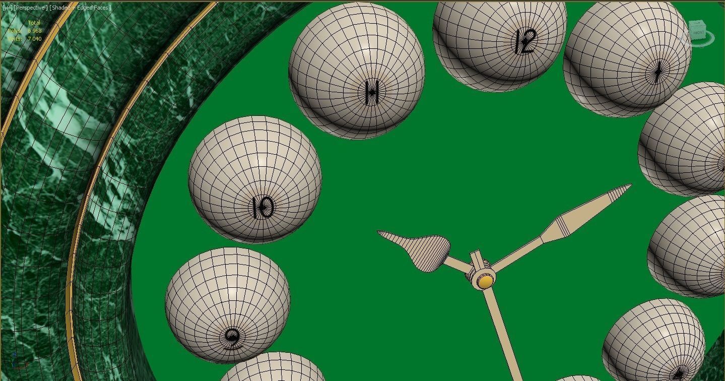 Wall clock billiard 3D model_12