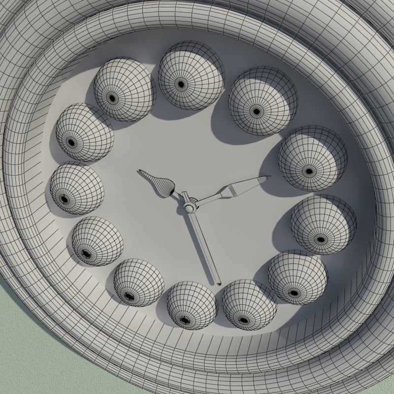 Wall clock billiard 3D model_5