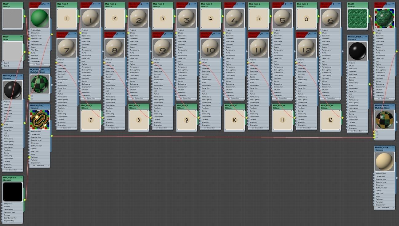 Wall clock billiard 3D model_14