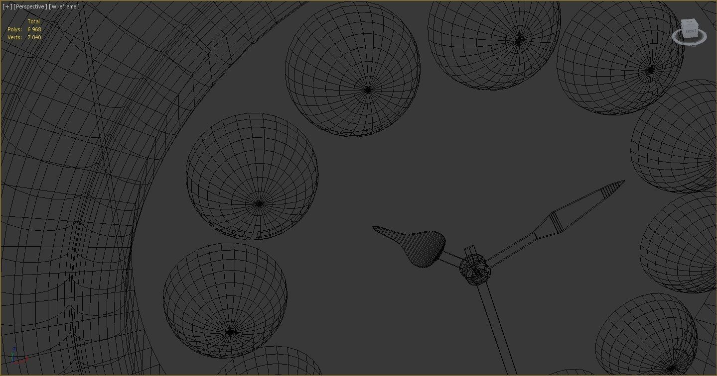 Wall clock billiard 3D model_13