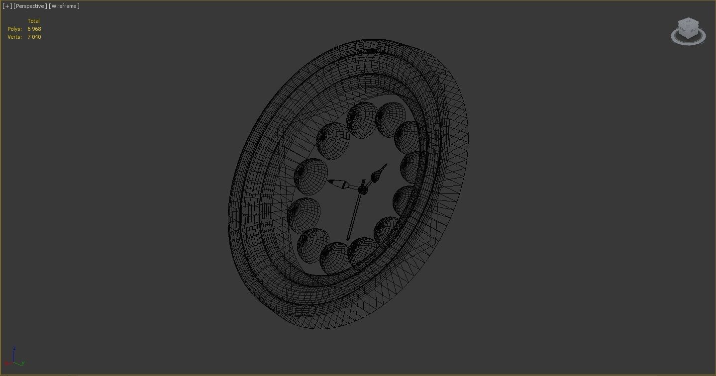 Wall clock billiard 3D model_11