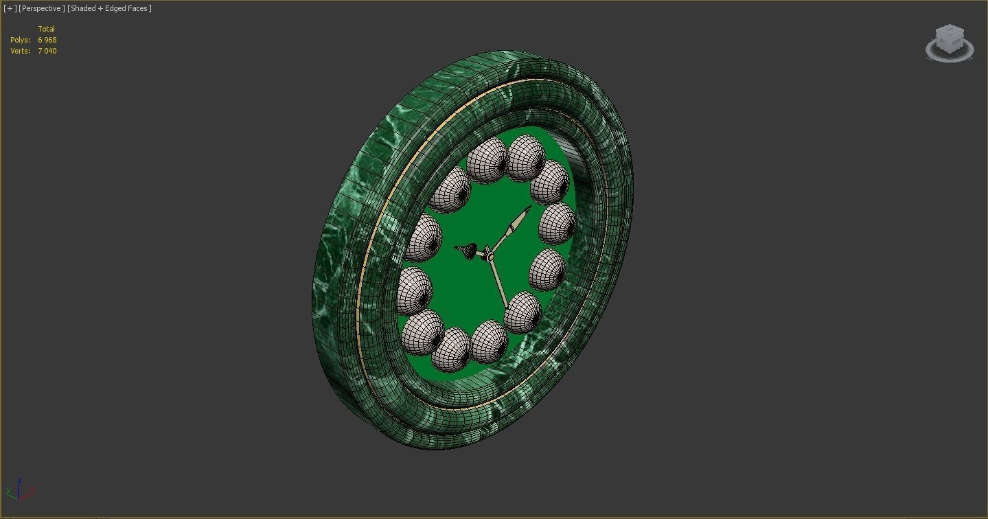 Wall clock billiard 3D model_8