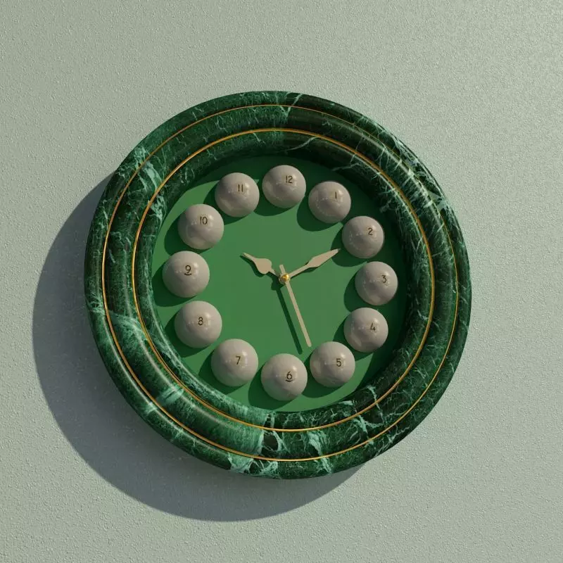 Wall clock billiard 3D model_0