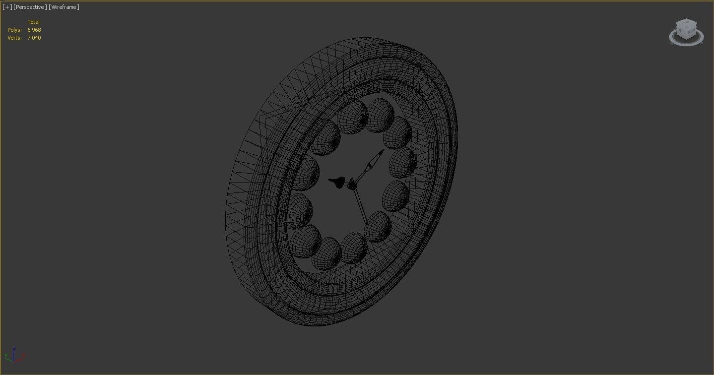 Wall clock billiard 3D model_9