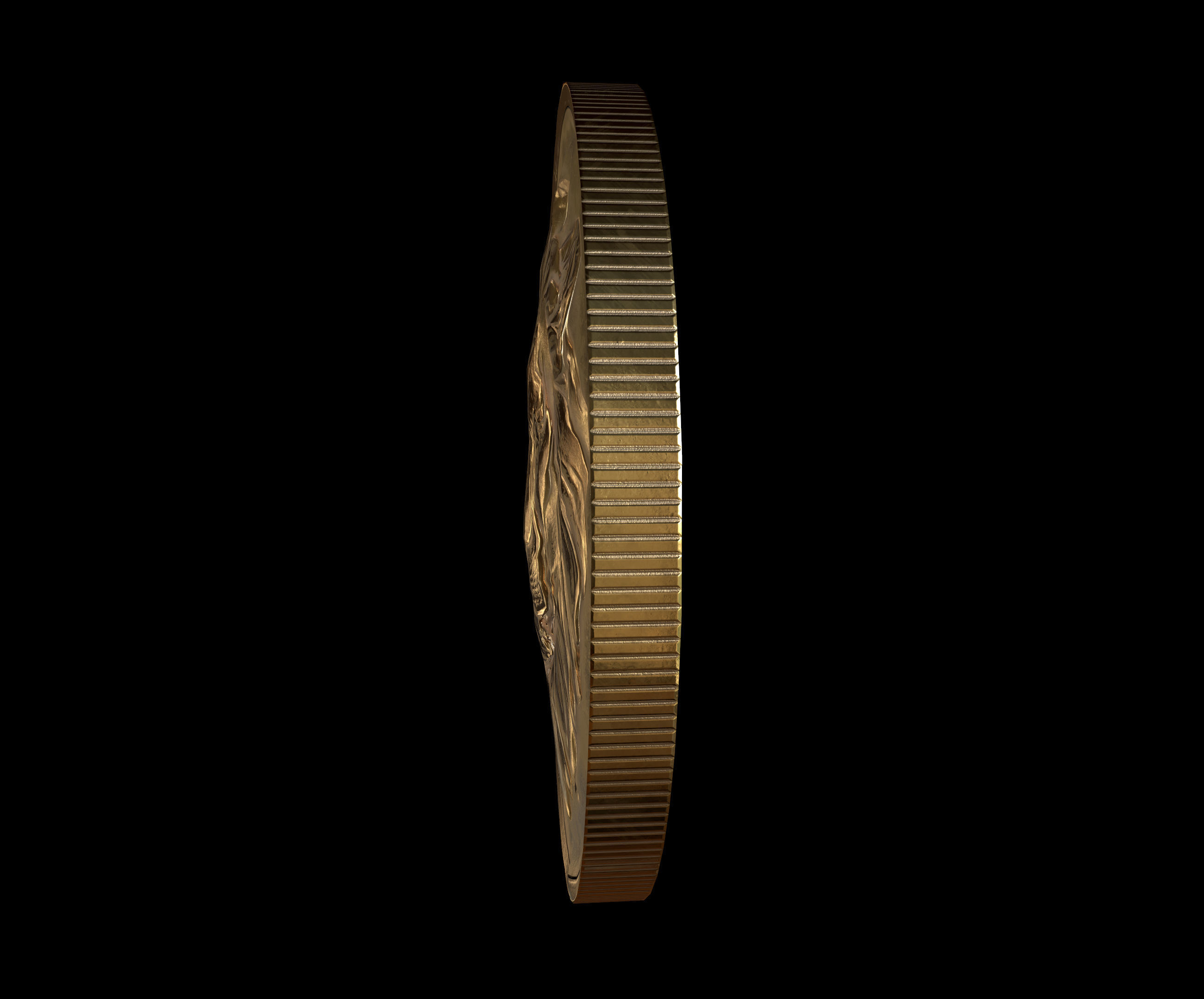 Lion Coin lowpoly PBR and Hipoly asset Low-poly 3D model_9