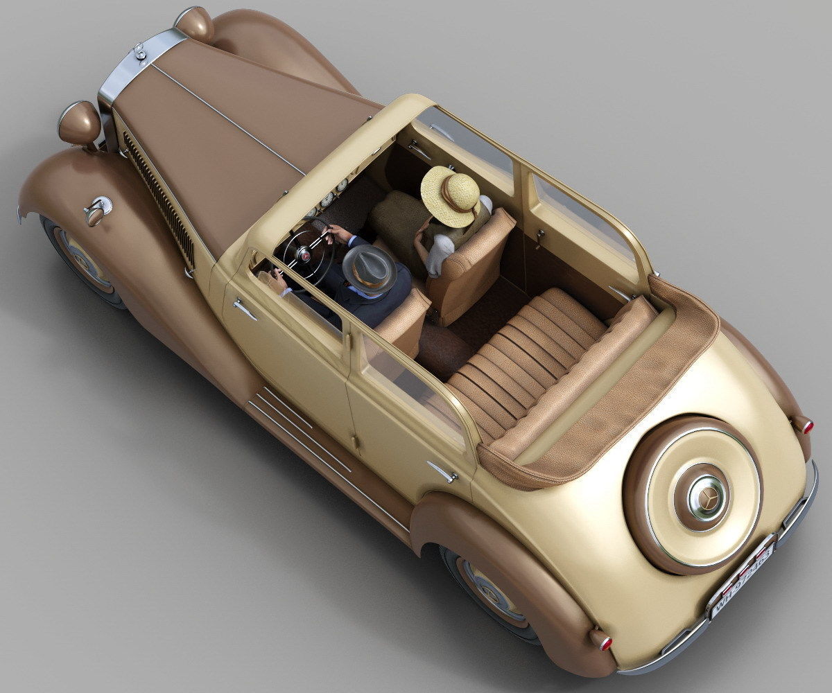 Mercedes-Benz 170V  Cabrio Saloon 1936 3D model_1