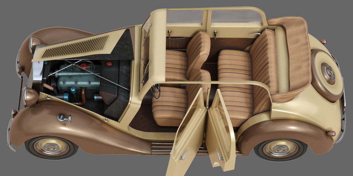 Mercedes-Benz 170V  Cabrio Saloon 1936 3D model_11