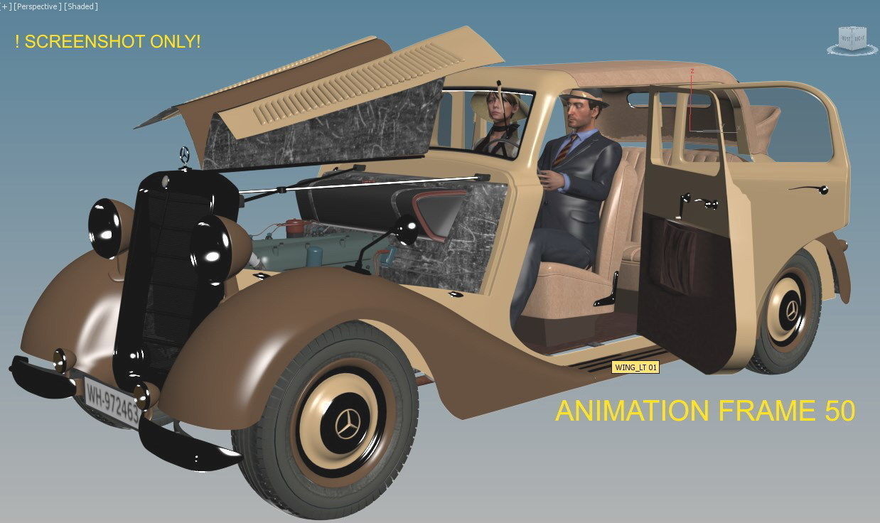 Mercedes-Benz 170V  Cabrio Saloon 1936 3D model_14