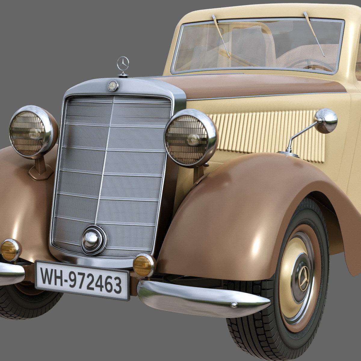 Mercedes-Benz 170V  Cabrio Saloon 1936 3D model_8
