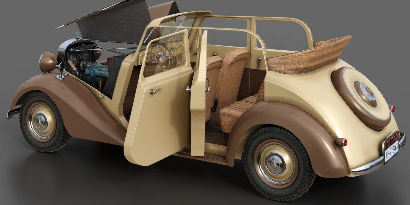 Mercedes-Benz 170V  Cabrio Saloon 1936 3D model_4