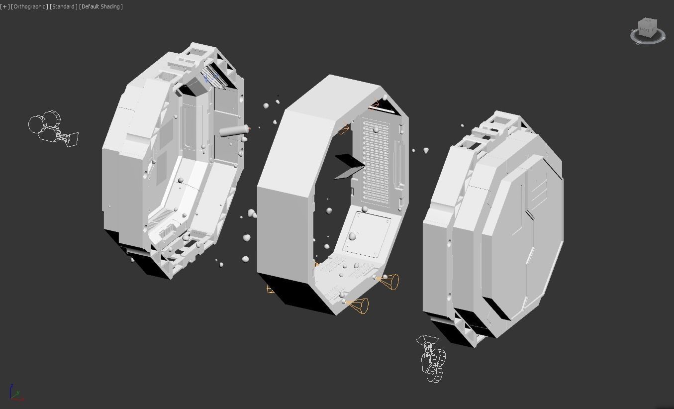 sci fi asset corridor 3D model_6