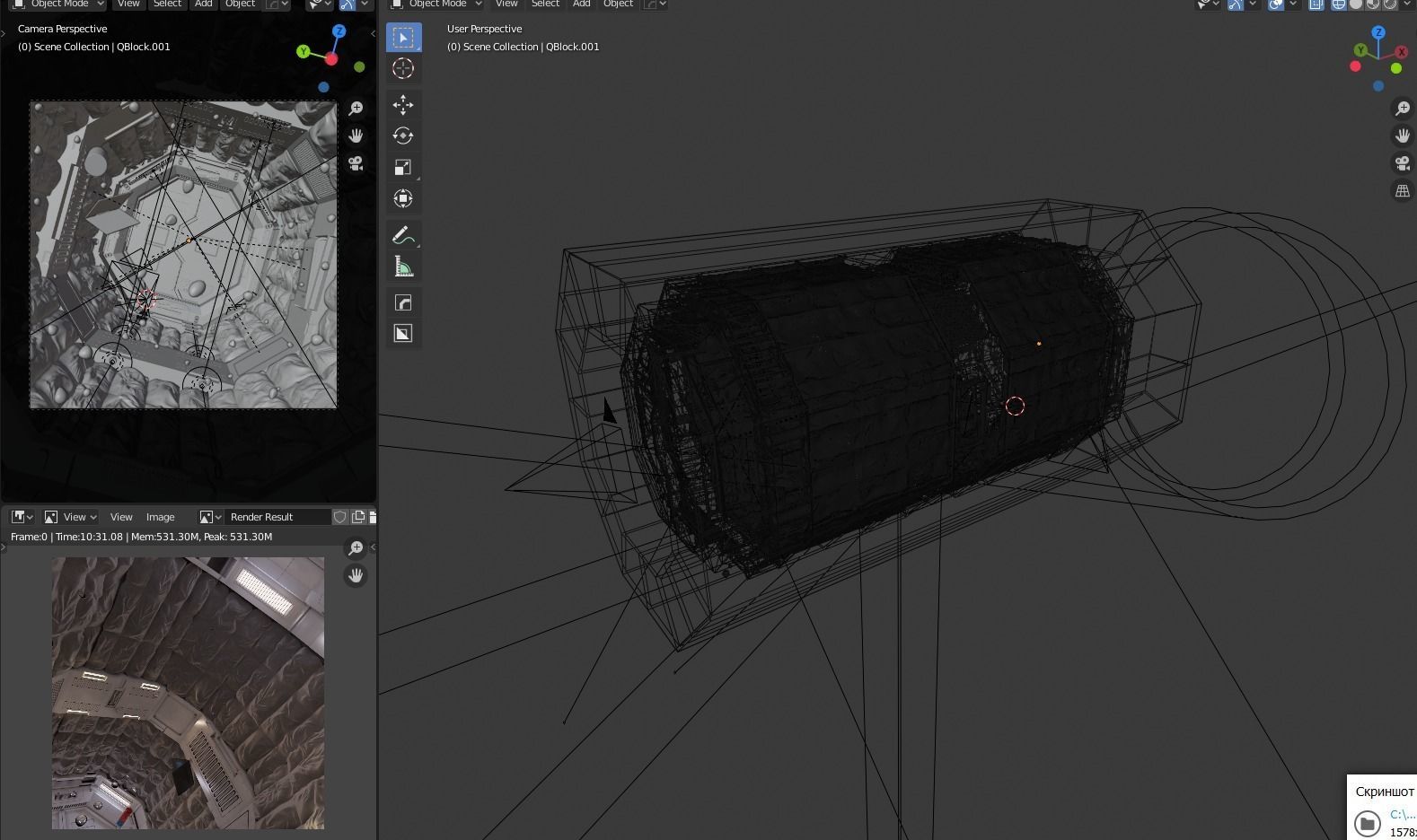 sci fi asset corridor 3D model_9
