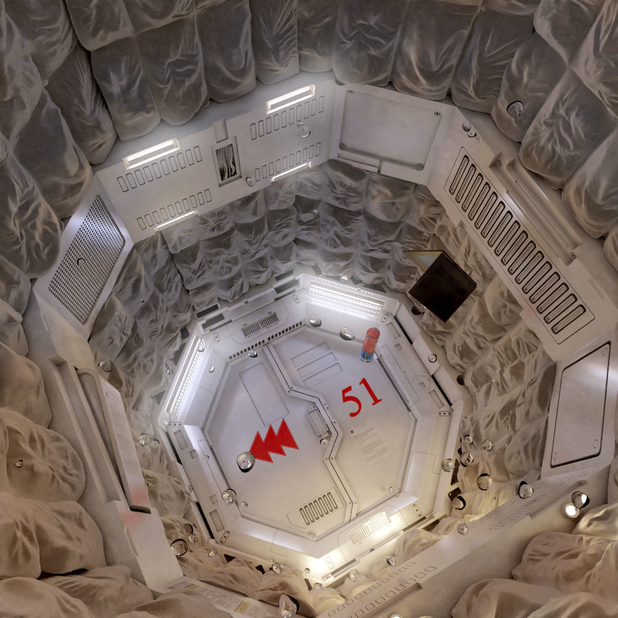 sci fi asset corridor 3D model_1