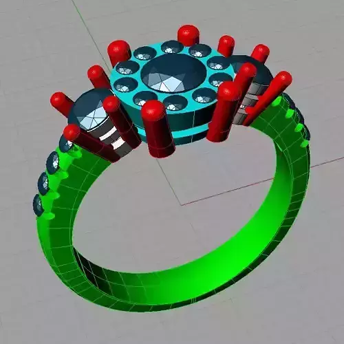 Diamond Trilogy Engagement  Anello trilogy con  pave TR33