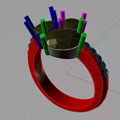 Diamond Trilogy stone anello trilogy pave TR34