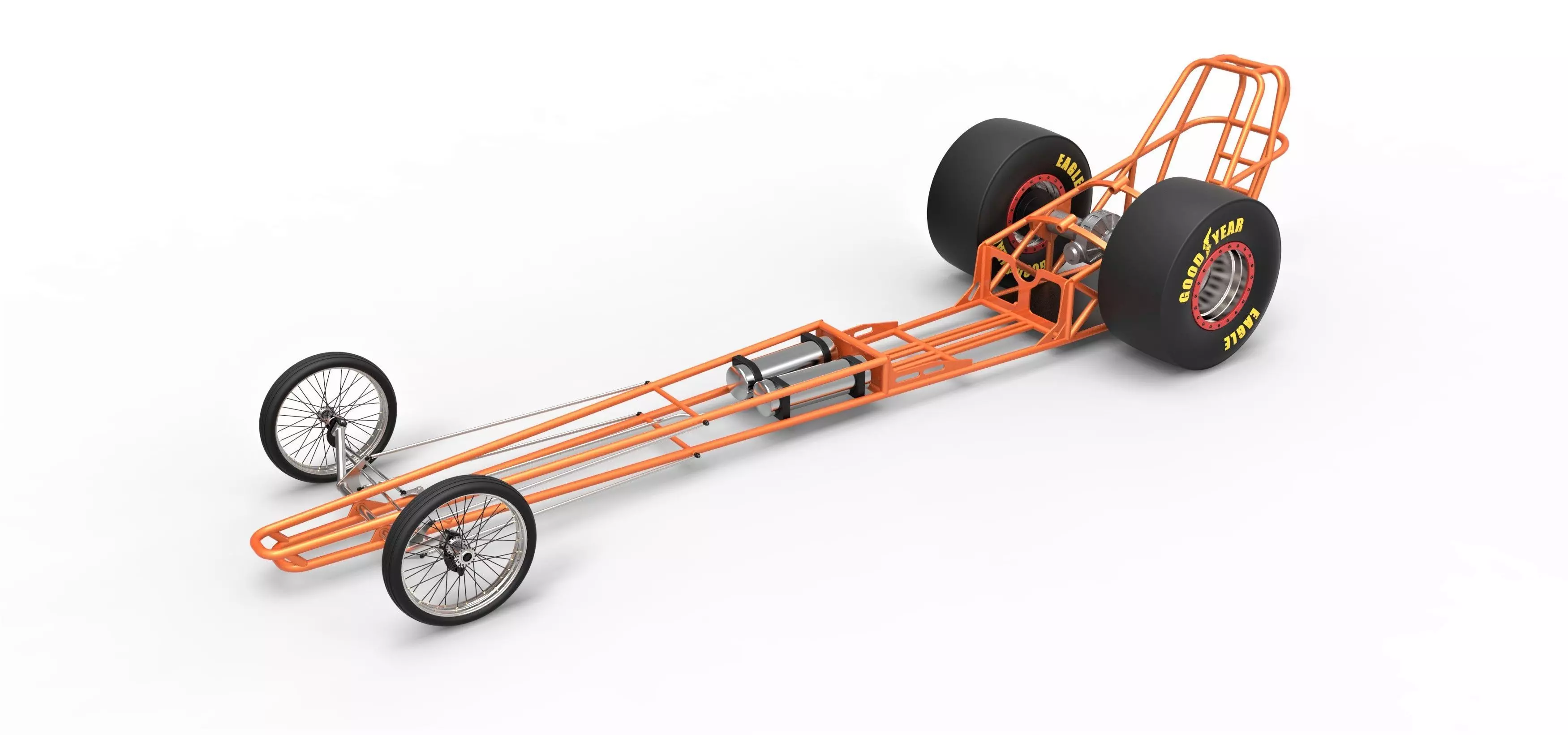 Chassis of front engined dragster 3D model_0