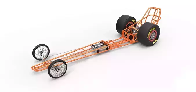 Chassis of front engined dragster 3D model