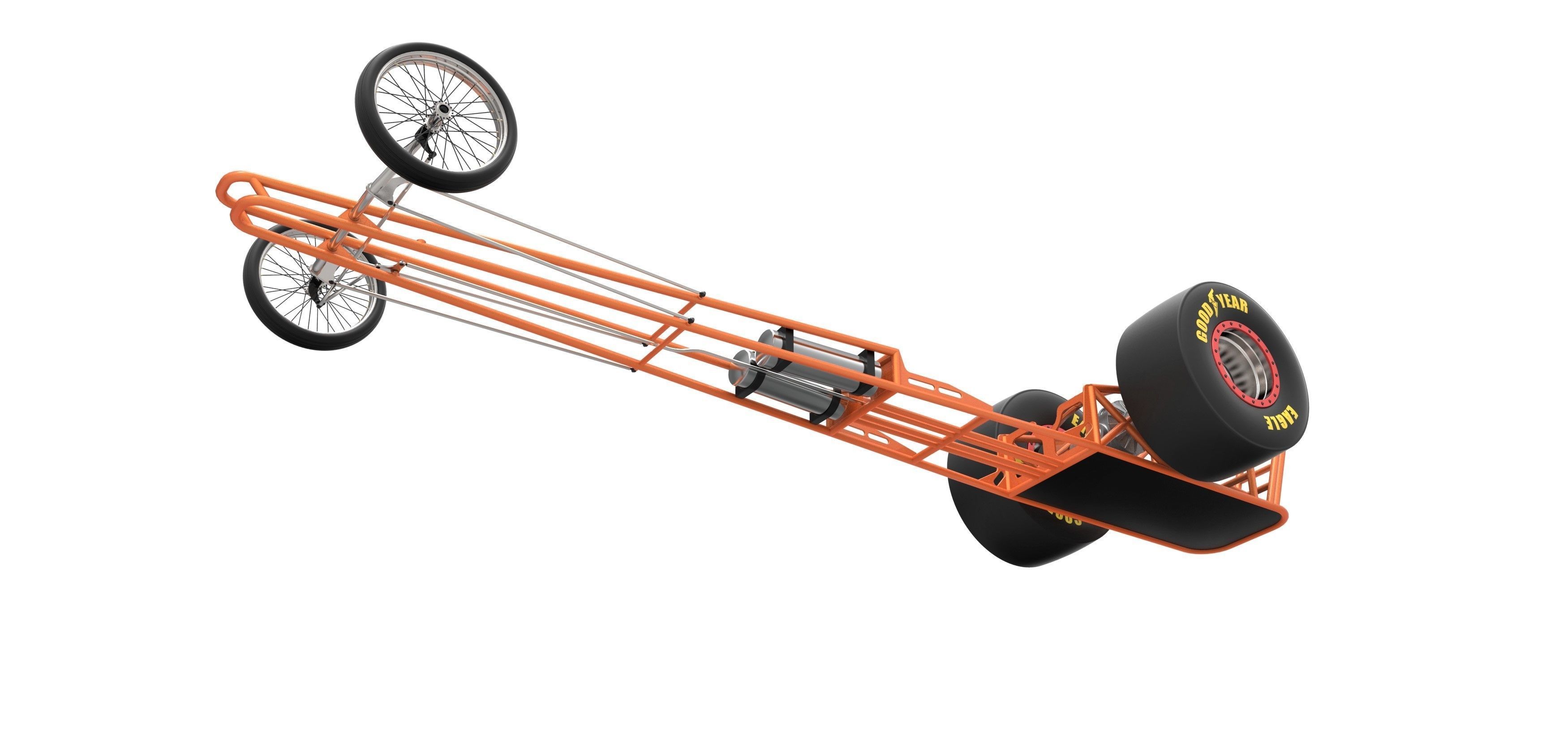 Chassis of front engined dragster 3D model_2