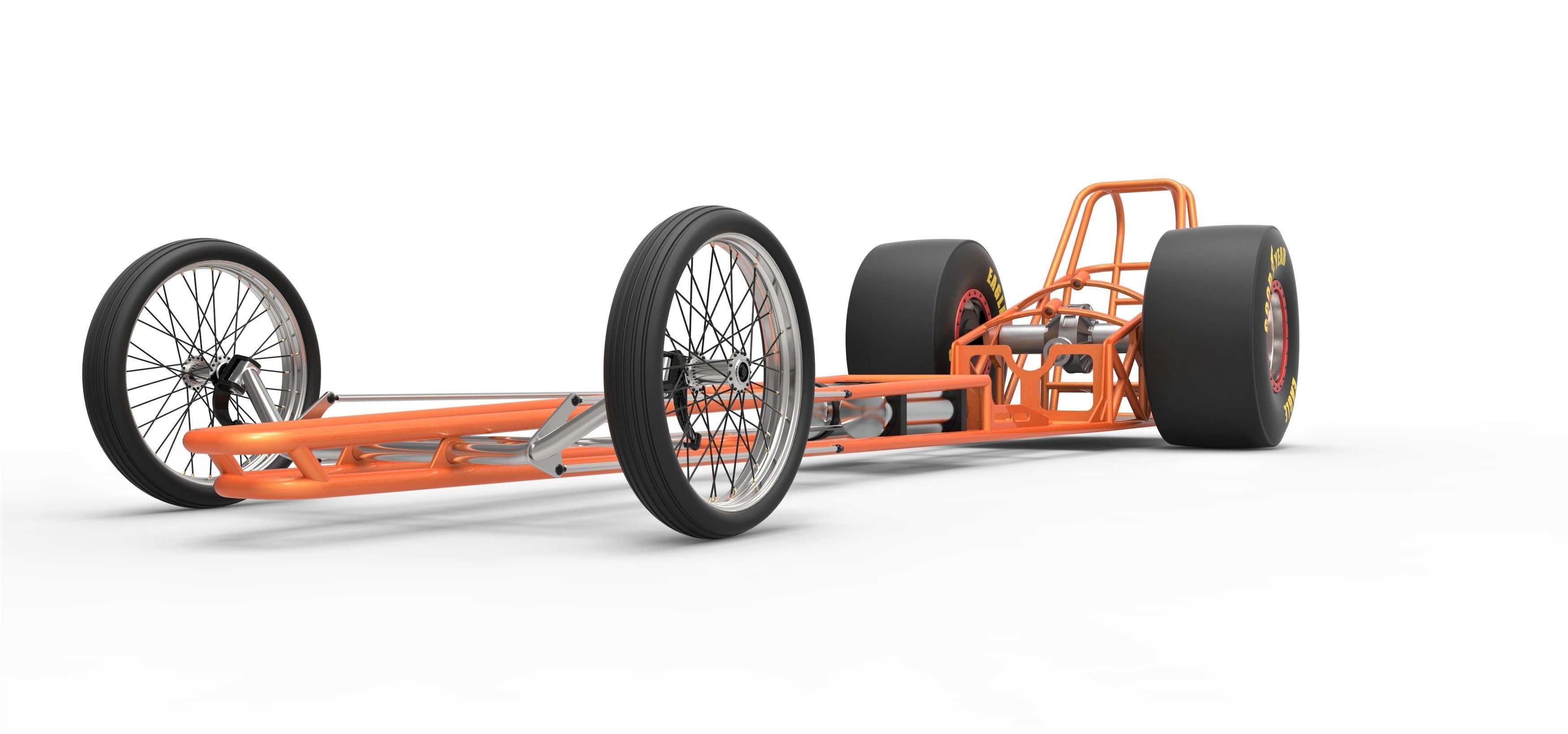 Chassis of front engined dragster 3D model_4
