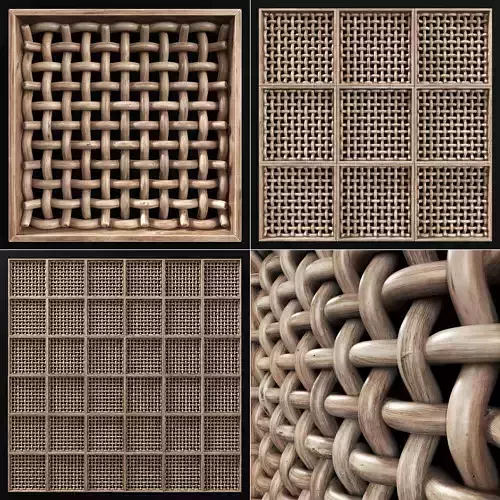 Wicker wood panel frame n1