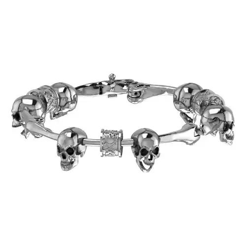 Bracelet with skull and charm