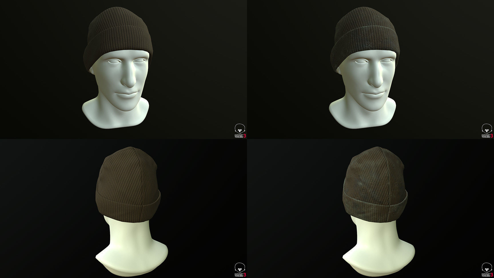 Beanie Low-Poly mannequin wearing Low-poly 3D model_12