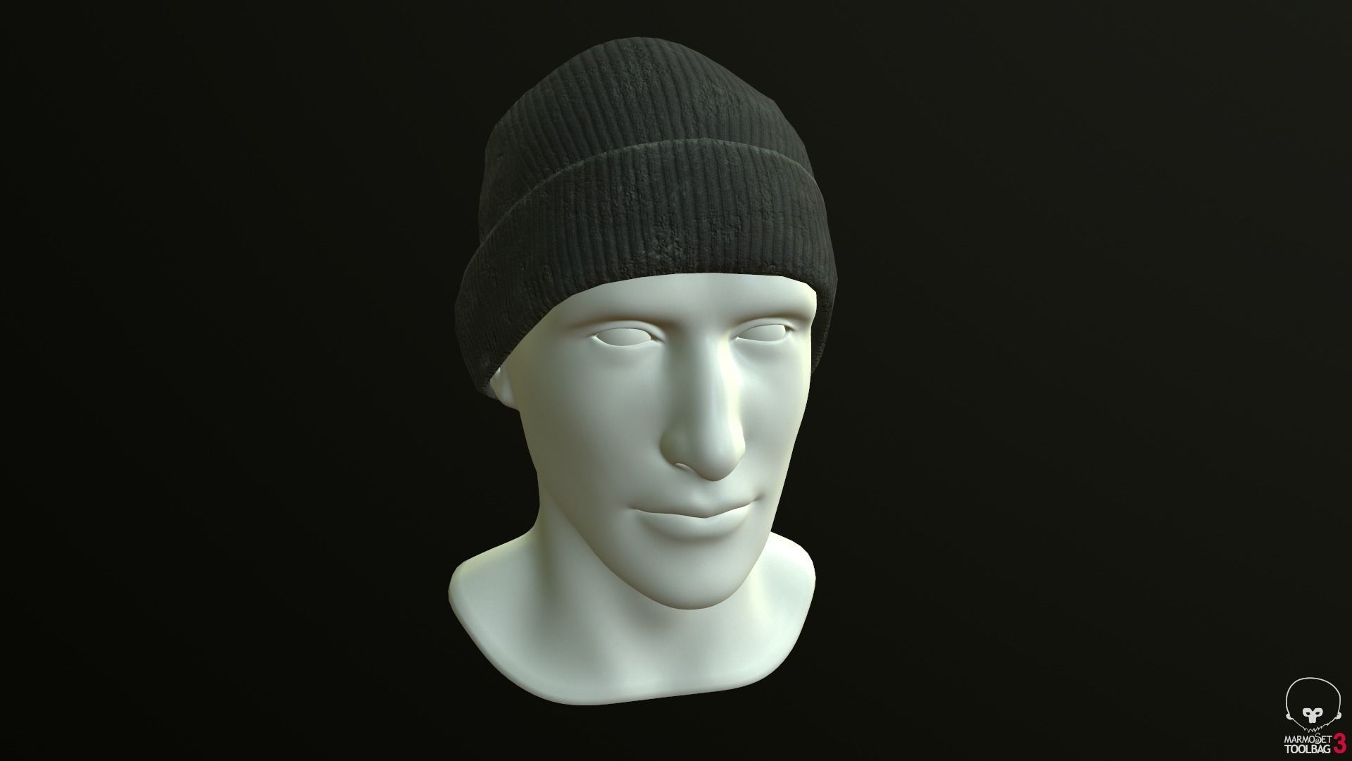 Beanie Low-Poly mannequin wearing Low-poly 3D model_3