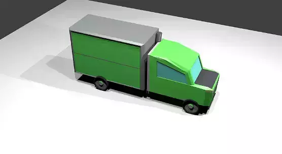 Low Poly Green Truck