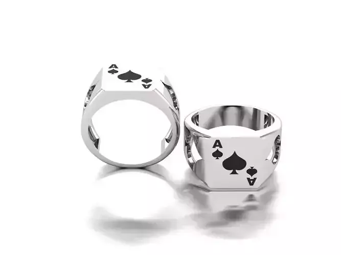 Ace poker signet ring 3D print model