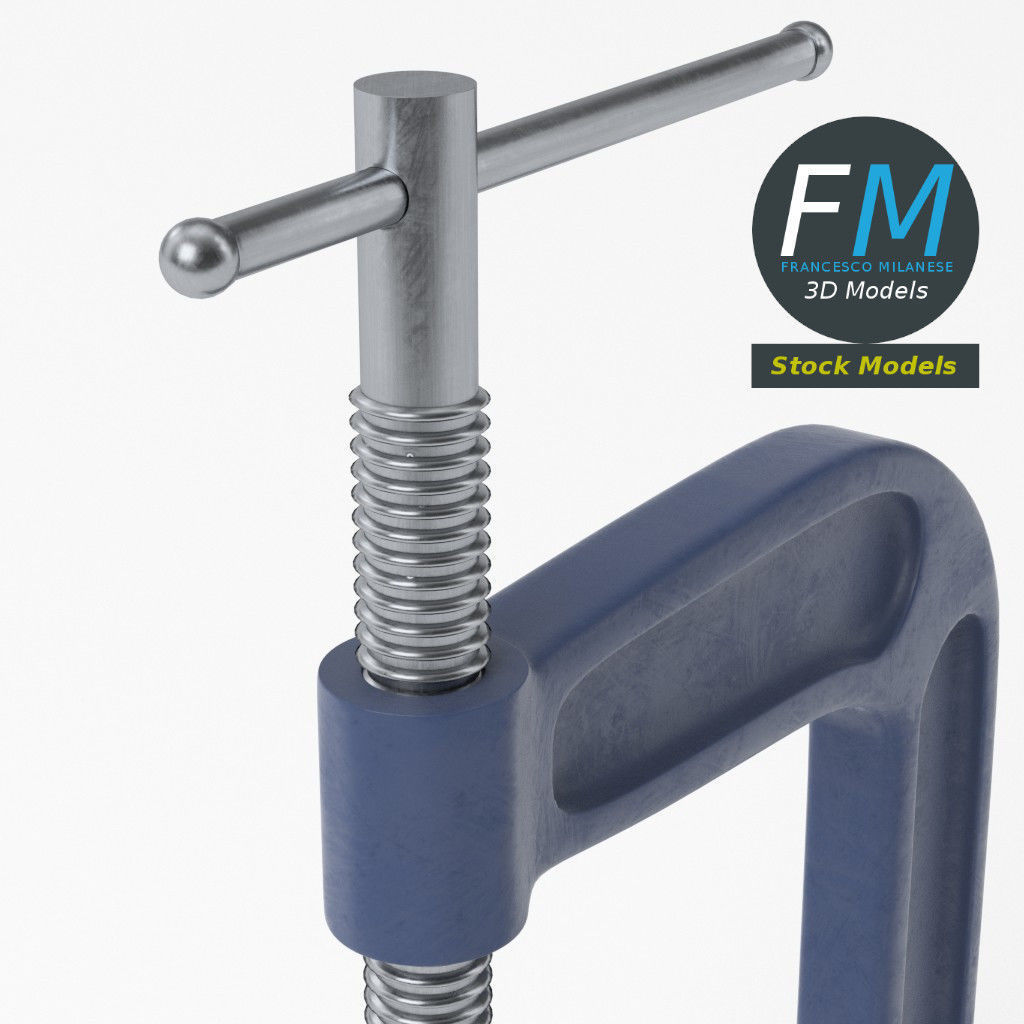 Clamp with screw 3D model_5