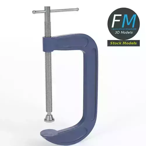 Clamp with screw 3D model