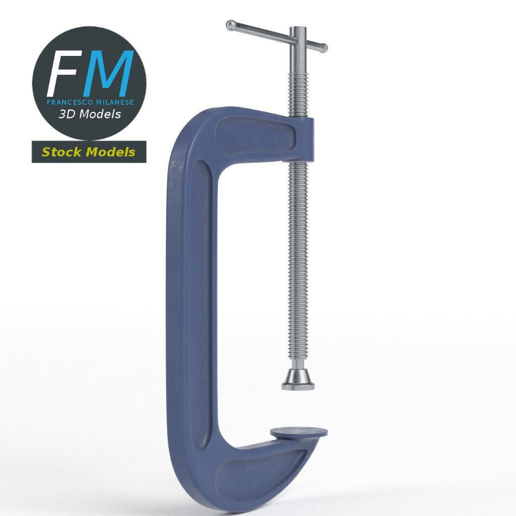 Clamp with screw 3D model_4