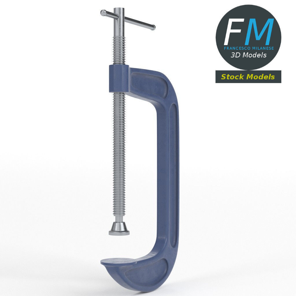 Clamp with screw 3D model_3