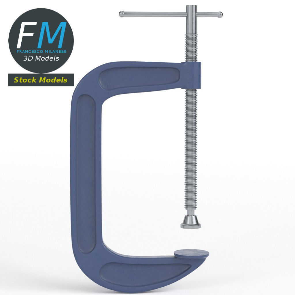 Clamp with screw 3D model_2