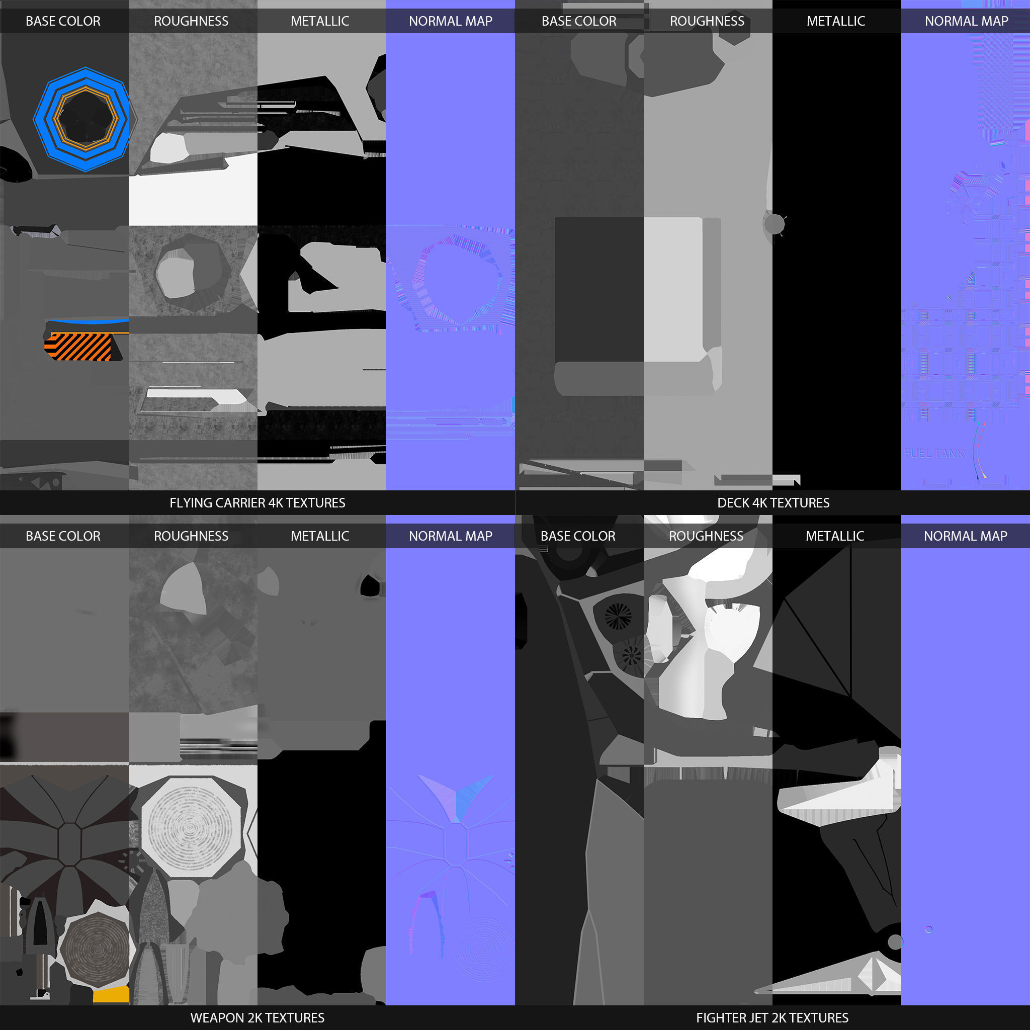 Flying aircraft carrier Low-poly 3D model_12