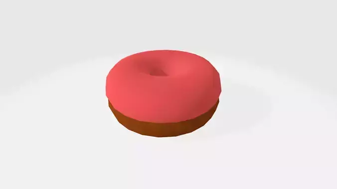 Low-Poly Cartoon Donut