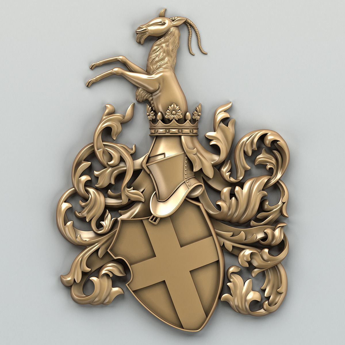 Coat of arms decorative 001 3D model_1
